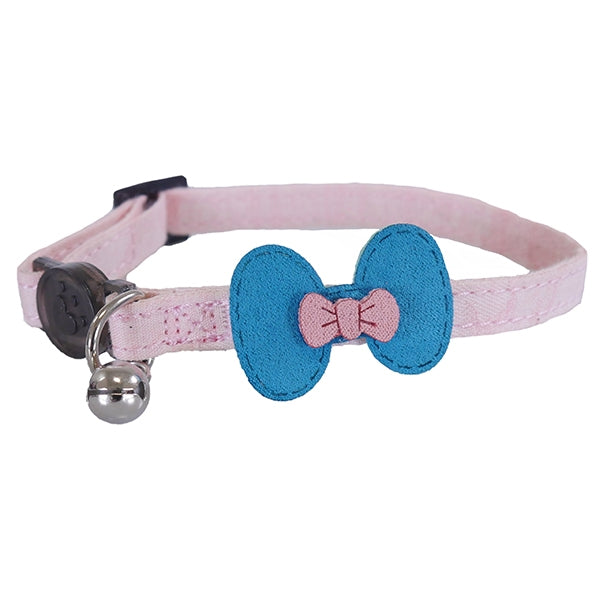 CatWalk Collection - Designer Pink & Teal Bow Cat Collar