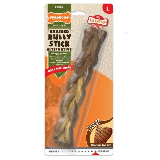 Nylabone - Beef Bully Stick - Braided - Large