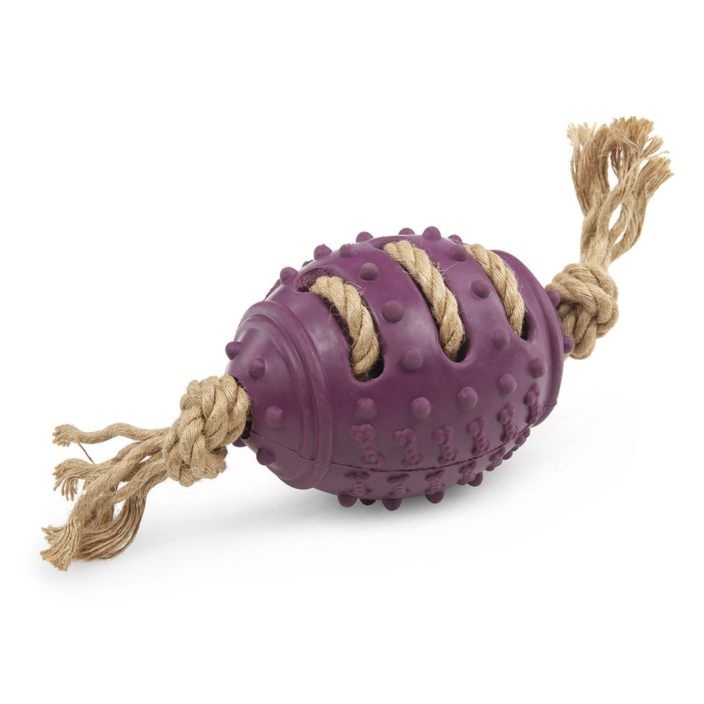 PetFace - Planet - Nobbly Rubber Rugy Ball with Rope