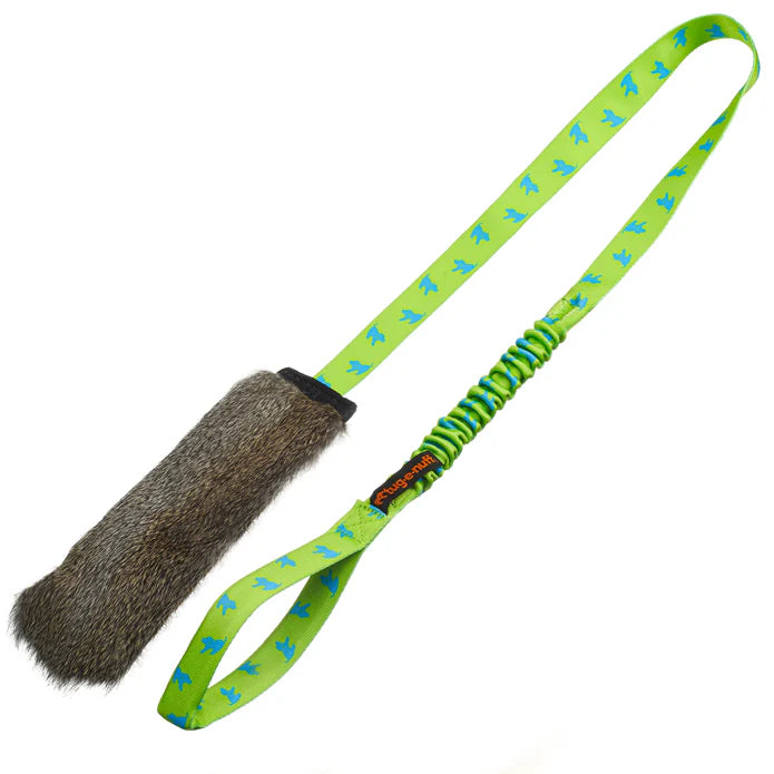 Tug-E-Nuff - Rabbit Skin Squeaky Bungee Chaser