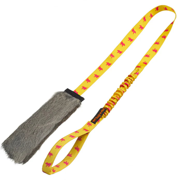 Tug-E-Nuff - Rabbit Skin Squeaky Bungee Chaser