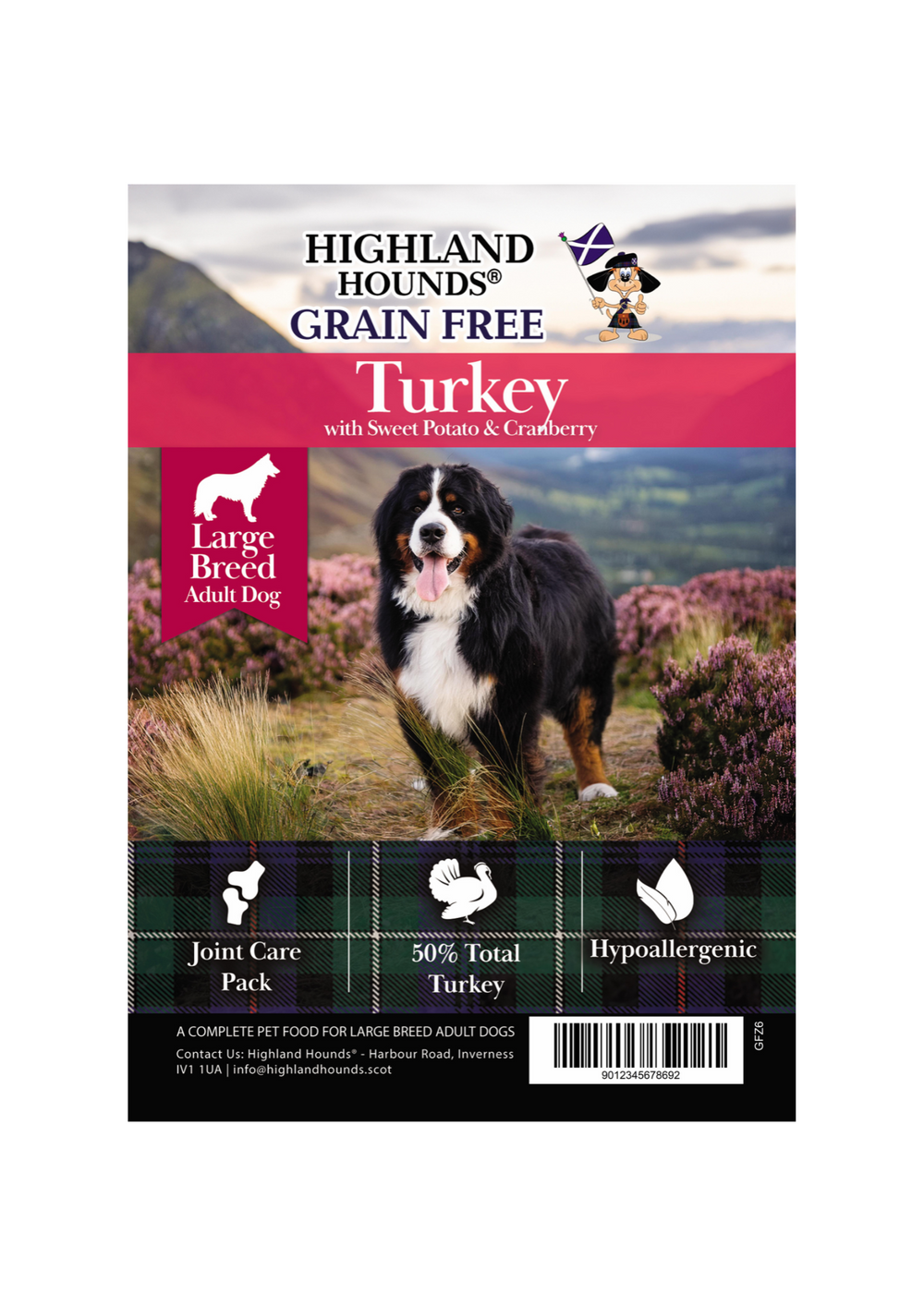 Grain Free -  Turkey with Sweet Potato & Cranberry -  Large Bite/Breed